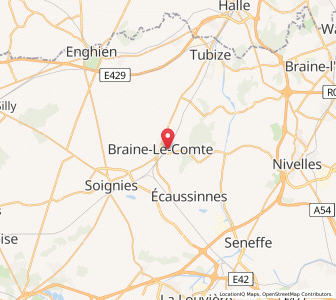 Map of Braine-le-Comte, Wallonia
