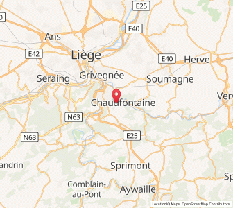 Map of Chaudfontaine, Wallonia