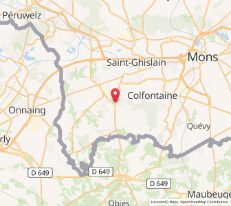 Map of Dour, Wallonia