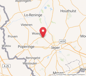 Map of Elverdinge, Flanders