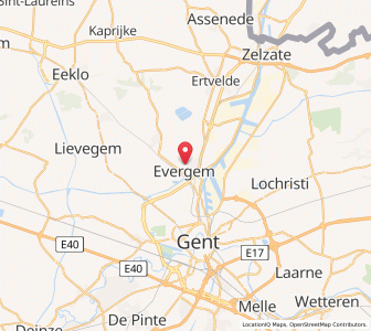 Map of Evergem, Flanders