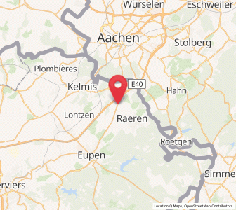 Map of Eynatten, Wallonia