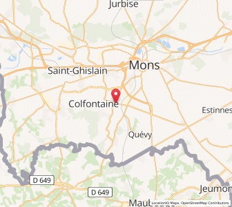 Map of Frameries, Wallonia