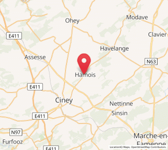 Map of Hamois, Wallonia