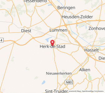 Map of Herk-de-Stad, Flanders