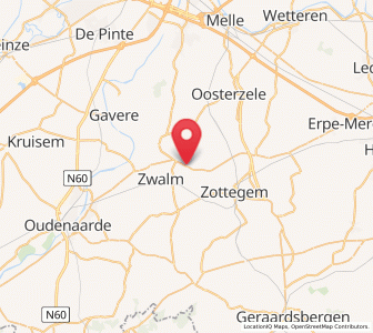 Map of Hundelgem, Flanders