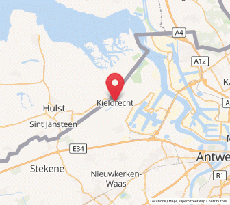 Map of Kieldrecht, Flanders