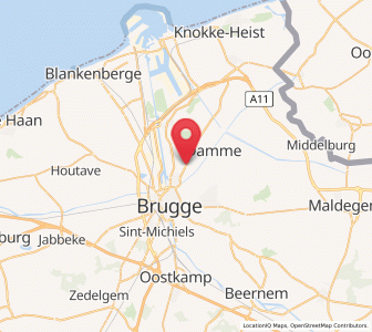 Map of Koolkerke, Flanders