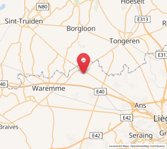 Map of Lens-sur-Geer, Wallonia