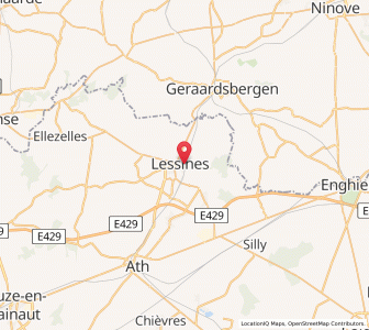 Map of Lessines, Wallonia