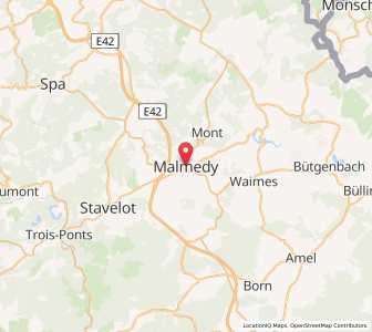 Map of Malmédy, Wallonia