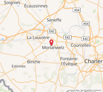 Map of Morlanwelz-Mariemont, Wallonia