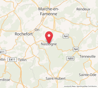 Map of Nassogne, Wallonia