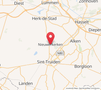 Map of Nieuwerkerken, Flanders