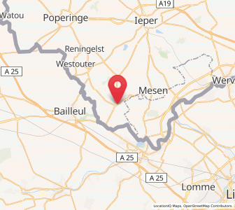 Map of Nieuwkerke, Flanders