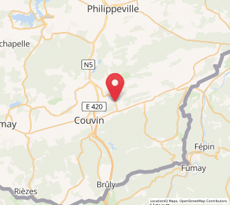 Map of Nismes, Wallonia