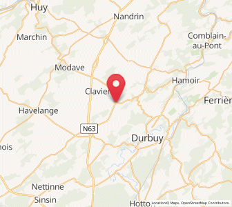 Map of Ocquier, Wallonia