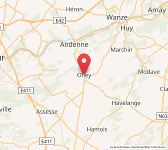 Map of Ohey, Wallonia
