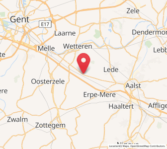 Map of Oordegem, Flanders