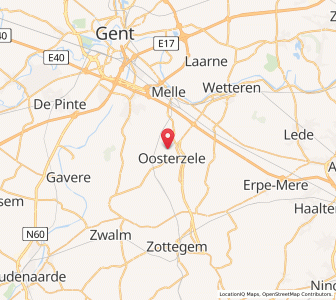 Map of Oosterzele, Flanders