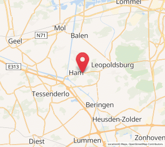 Map of Oostham, Flanders