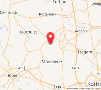 Map of Oostnieuwkerke, Flanders