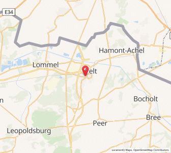 Map of Overpelt, Flanders