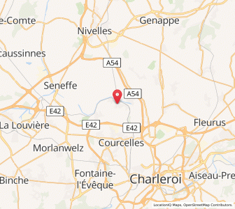 Map of Pont-à-Celles, Wallonia