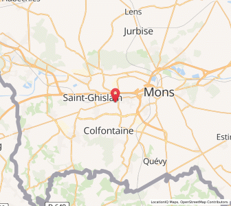 Map of Quaregnon, Wallonia