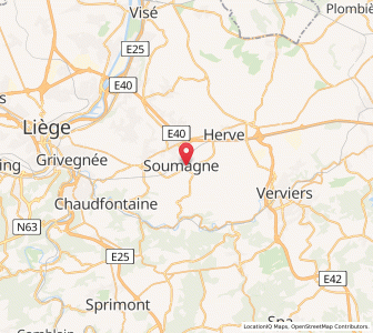 Map of Soumagne, Wallonia