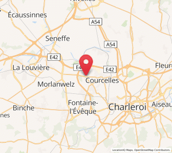 Map of Trazegnies, Wallonia