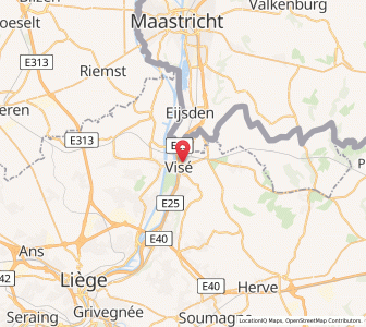 Map of Visé, Wallonia