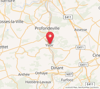 Map of Yvoir, Wallonia