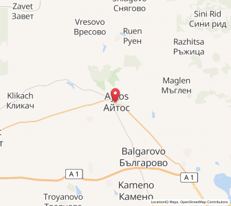 Map of Aytos, Burgas