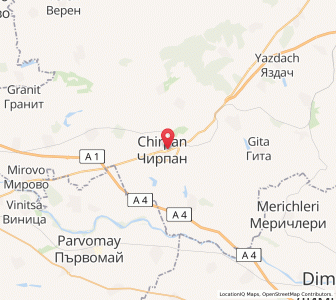 Map of Chirpan, Stara Zagora