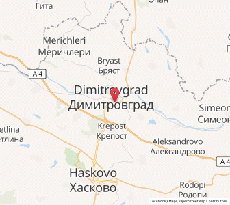 Map of Dimitrovgrad, Haskovo
