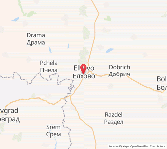 Map of Elhovo, Yambol