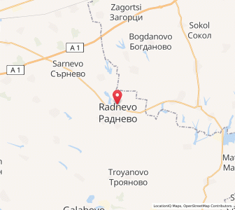 Map of Radnevo, Stara Zagora