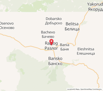 Map of Razlog, Blagoevgrad