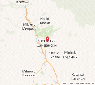 Map of Sandanski, Blagoevgrad