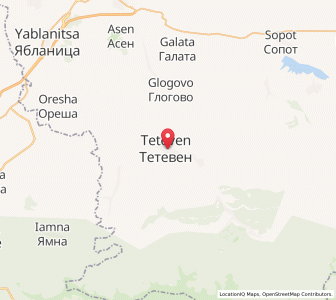 Map of Teteven, Lovech