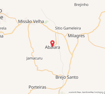 Map of Abaiara, Ceará