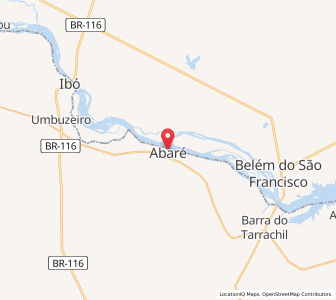 Map of Abaré, Bahia
