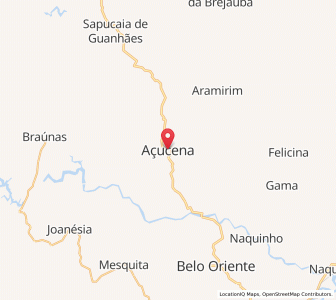 Map of Açucena, Minas Gerais