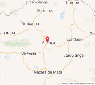 Map of Aliança, Pernambuco