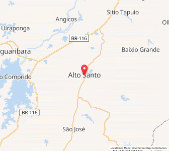 Map of Alto Santo, Ceará
