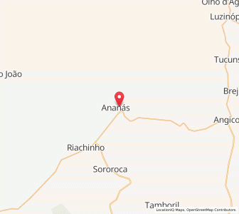 Map of Ananás, Tocantins