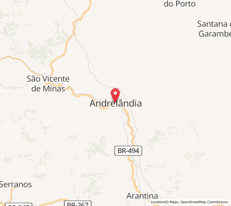 Map of Andrelândia, Minas Gerais