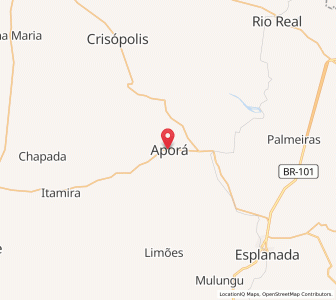 Map of Aporá, Bahia