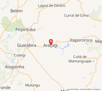 Map of Araçagi, Paraíba